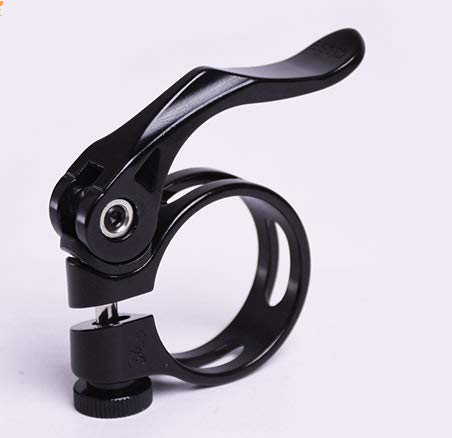 CarbonEnmy Alu Fahrrad Sattelklemme mit Schnellspanner Saddle clamp 35 mm leicht (Schwarz)