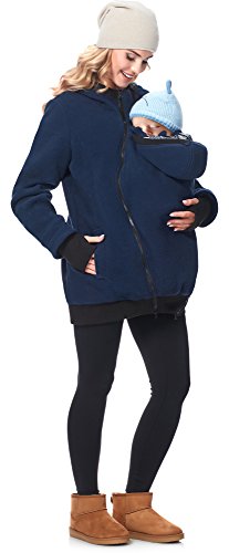 Be Mammy Damen Fleece Übergangsjacke Umstandsjacke BE20-181 (Dunkelblau, 40)