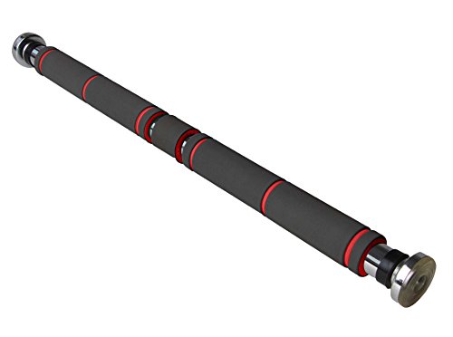 Klimmzugstange mit Handpolster - Türreck-Stange ohne Schrauben - Reckstange für den Türrahmen - Bestes Muskel-Oberkörper-Training für Zuhause - 61-100cm Fitnessstange aus Edelstahl von Zwillingsherz