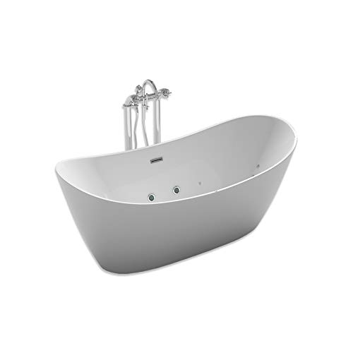 Home Deluxe - freistehende Design Badewanne - Ovalo Plus - inkl. Whirlpoolfunktion