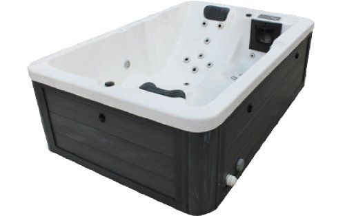 Whirlpool Badewanne Outdoor Vasa-Fit W195S, schwarz, 195 x 127 x 63 cm