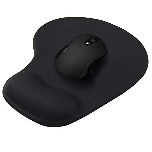 ICETEK Mauspad Memory Schaum Handgelenk Ergonomisch rutschfest Mauspad Handauflage Mousepad Büro Zubehör Gaming Schwarz