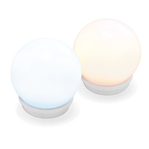 Schwimmfähiges Solar Leuchtkugel 2er Set mit 15cm Durchmesser - Lichtfarbe warmweiß 3000K oder kaltweiß 6500K umschaltbar - wahlweiße als Schwimmkugel oder zum Aufstellen - 8 Std. Leuchtdauer - Schwimmkugel Solarleuchte Solarkugel Solarlampe esotec 102125