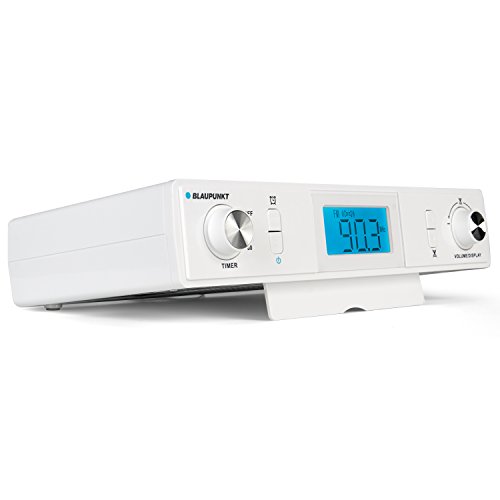 BLAUPUNKT KR 10 WH  Blaupunkt KR 10 Küchenradio-Unterbau mit UKW/FM PLL Empfang | Back-Timer, Koch-Timer, Eier-Uhr| LCD-Display | digitale Uhr und Stereo-Lautsprecher | inklusive Montagematerial Weiß