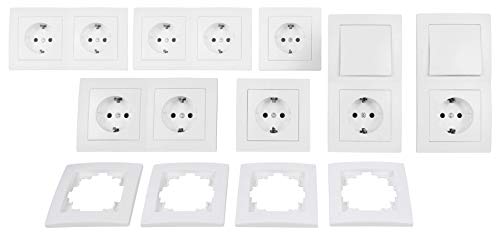 Schalter und Steckdosen Set Flair'Niveau', 23-teilig, weiß
