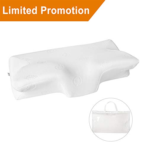 MARNUR Kopfkissen Nackenstützkissen örthopädisches Kissen Memory Foam Kissen ergonomisch 64.5 * 37 * 14cm für Rückenschläfer Seitenschläfer und Bauchschläfer mit RoHS Zertifizierung