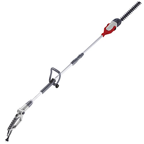 IKRA Elektro Kombi 2in1 Teleskop Heckenschere Hochentaster ITHK 800, Arbeitshöhe bis 4,5m, 800 Watt, inkl. Schultergurt