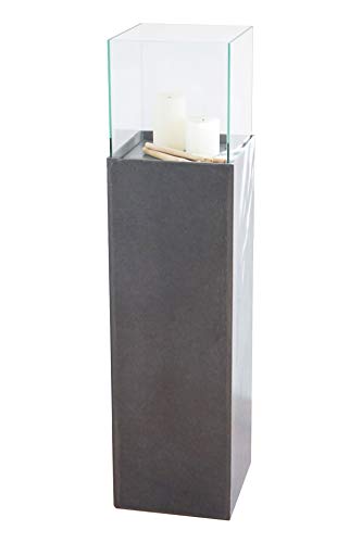 Vivanno Windlicht-Säule Deko-Säule Beton-Optik Anthrazit Candela 100 cm