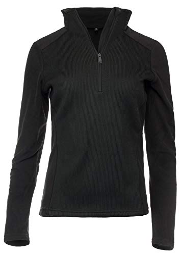Medico Damen Skishirt Funktionsshirt Fleeceshirt Strickdesign Langarm Schwarz 38