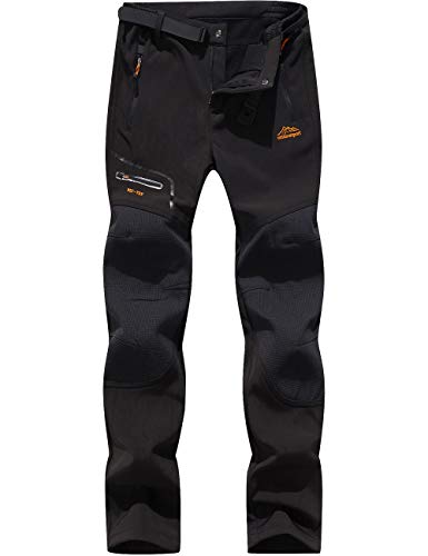 DAFENP Wanderhose Herren Outdoorhose Wasserdicht Atmungsaktiv Schnell Trockend Leicht Trekkinghose (L, A Schwarz)