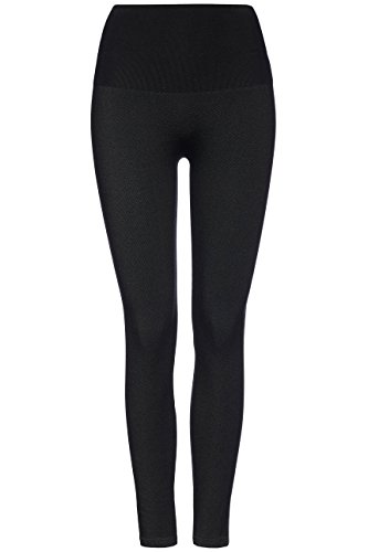 find. Leggings Damen mit Jeans-Optik und hohem Bund, Schwarz (Black), 42 (Herstellergröße: X-Large)