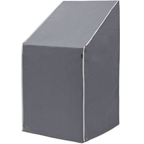 PUROVI Schutzhülle für Stapelstühle | Abdeckung für Gartenstühle und Balkonstühle | Oxford Gewebe | Wetterschutz | Wasserdicht | UV-Schutz