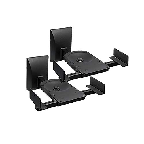 Lautsprecher Wandhalterung Universal Regal Boxen Wandhalter Regalboxen 2 er Paar 25 kg belastbar werkzeuglos schwenken neigen Halter Wandmontage Box Befestigung Schrauben Dübel Wand schwarz 2X ARLI