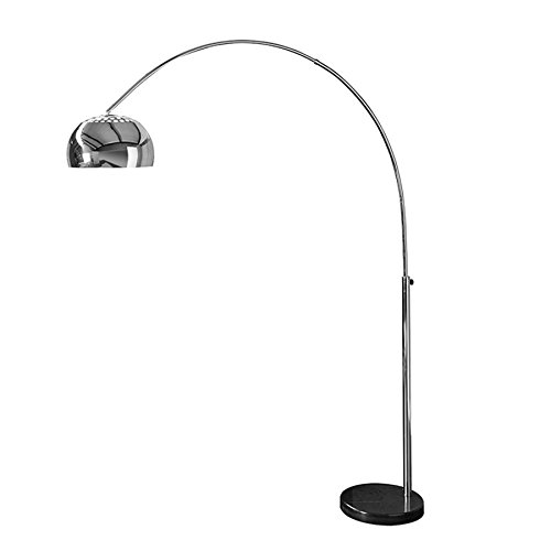 Bogenlampe LOUNGE DEAL schwarz Marmorfuss chrom 170-210cm ausziehbar
