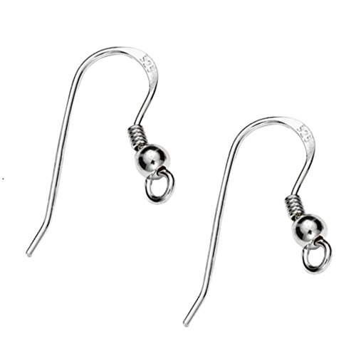10 Stück Ohrhänger 18mm 925 Sterling Silber gestempelt und nickelfrei für die Schmuckherstellung