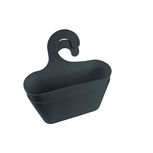 toyma 2er-Set Stabiler Aufbewahrungskorb Universal-Hängekorb Duschkorb bestehend aus 2 Duschkörben mit Haken zum Hängen für Bad, Dusche, Küche, Keller, WC, Garage etc. in Anthrazit