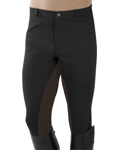 Pfiff 101434 Herren Reithose Vollbesatz Kunstleder Vollbesatzreithose Schwarz/Braun 48