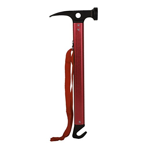 OULII Camping Hammer Zelt Hammer Multi-Funktions-Hammer für Heringe (rot)