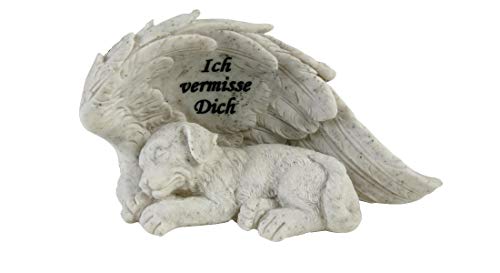 Hundegrabstein mit Spruch Ich vermisse Dich Hundegrabschmuck Hundetrauerschmuck Gedenkstein für EIN Hund