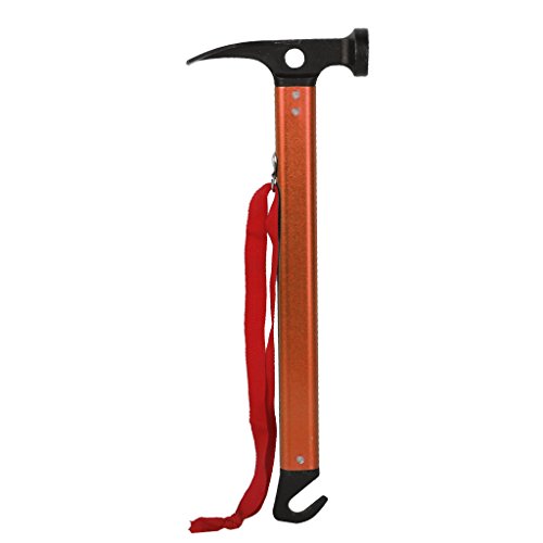 Multifunktions High Carbon Stahl Camping Holzhammer Hammer für Heringe (Orange)
