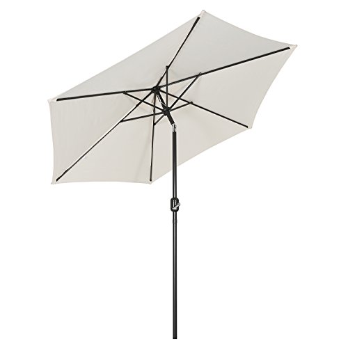 Sekey Sonnenschirm Ø 270 cm Marktschirm Gartenschirm Terrassenschirm Creme Rund Sonnenschutz UV50+