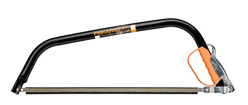 Fiskars Bügelsäge mit feststehendem Blatt für feuchtes Holz, Länge 70 cm (24 Zoll), Inklusive Sägeblattschutz, Hochwertiger Stahl, Schwarz/Orange, SW31, 1000615