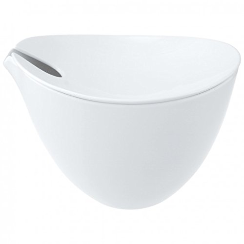 Villeroy & Boch 10-3420-3070 Flow Schüssel mit Deckel, 3l, Porzellan in geschwungener Form