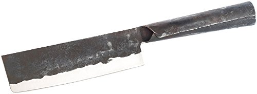 TokioKitchenWare Nakiri Messer: Nakiri Hackmesser mit Stahlgriff, handgefertigt (Hack-Messer)