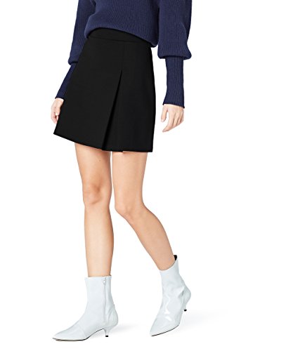find. Rock Damen Minirock mit asymmetrischem Faltendetail und Bund, Schwarz, 36 (Herstellergröße: Small)