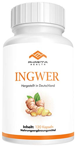 INGWER | 100% Ingwer gemahlen | 1000 mg Tagesdosis (500 mg pro Kapsel) | hochdosiert | 120 Kapseln