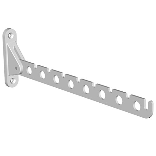 Element System Kleiderlüfter Laura für Wand, Kleiderstange zur Wandmontage klappbar, inklusive Schrauben und Dübel, Kleiderhaken weiß, 11202-00003