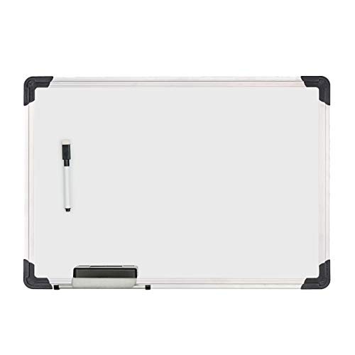 Relaxdays Whiteboard, mit Schwamm und Marker, magnetisch, mit Alurahmen, für Meetings, Workshops, Büro, 35 x 50 cm, weiß