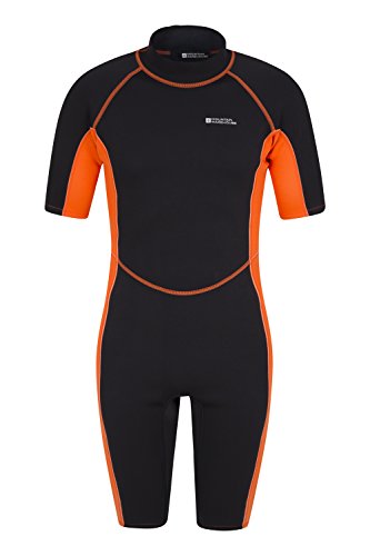 Mountain Warehouse Shorty Neoprenanzug in voller Länge für Herren - bequemer Schwimmanzug, einteiliger Surfanzug aus Neopren, Reißverschluss - Ideal zum Tauchen Orange Medium / Large