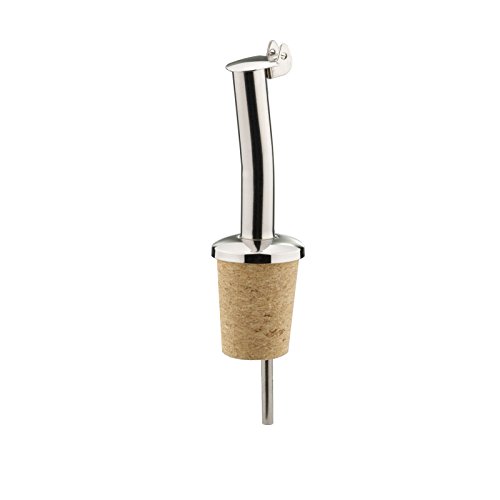 Westmark 2 Spirituosen-Ausgießer für Flaschen, Mit Klappe und Luftröhrchen, Naturkorken, Rostfreier Edelstahl, Inox-Standard, Verchromt, 45502280