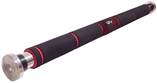 Klimmzugstange uniShape von Goodcepts | Pull Up Bar | Türreck | Hometrainer | kein Schrauben erforderlich | für Türrahmen/Türstock 62-100cm | Rot | Schwarz | Silber