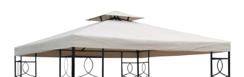 Pavillon Ersatzdach 3x3 Meter - beige - wasserdicht / Kaminabzug - Pavillondach