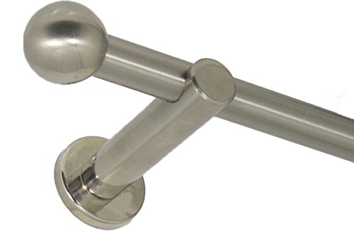 Deko-Team Gardinenstange 16mm einläufig mit Endstück Kugel 120-600 cm lang (450 cm)