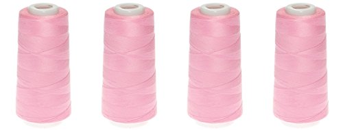 4 x Qualitäts - Overlock - Garn - 3000Yards pro Kone Overlockgarn = 2743 Meter - 40/2 - 32 Farben zur Auswahl (rosa - 2013)