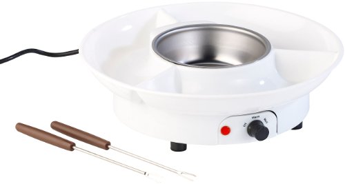 Rosenstein & Söhne Schokoladenfondue: Elektrisches Schokoladen-Fondue für zwei, 15 Watt (Schokofondue Sets)