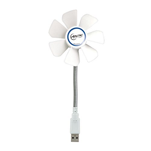 ARCTIC Breeze Mobile - 92 mm USB-Ventilator mit flexiblem Hals I tolle Kühlleistung I Ventilator für das Büro I USB-Gadget I kleiner Ventilator - Weiß