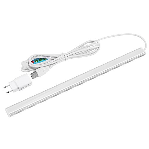 SOAIY LED Unterbauleuchte Dimmbar Blendfrei 3 Lichtfarben(Kaltweiß, Warmweiß, Neutralweiß), Einfache Montage Lichtleiste Küchenleuchte Schranklampe, 2m Zuleitung mit USB Netzteil 8x 308x17,5mm 450LM