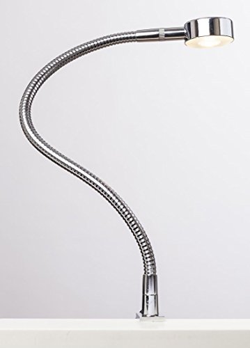 LED Bettleuchte Leseleuchte Bettlampe Flexleuchte chrom silbergrau Touch Schalt, Farbe:verchromt, Größe:2er Set