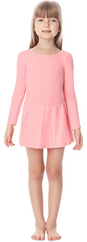Merry Style Mädchen Body mit Rock Balletkleid Langarm MS10-138 (Rosa, 110)