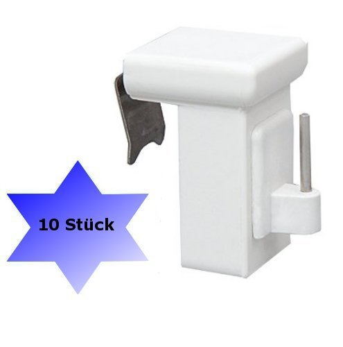Dekondo - 10x Fensterhaken Dekohaken Fensterclip für Fensterdekoration Weiß - Fensterdicke: 10-27mm UNIVERSAL