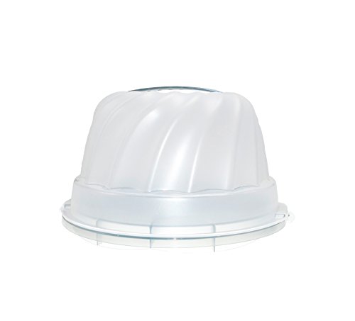 Gugelhupf Weiß Kuchenbehälter Kuchen Transport Behälter Tragegriff 30,5 x 28,5 x 17,5 cm