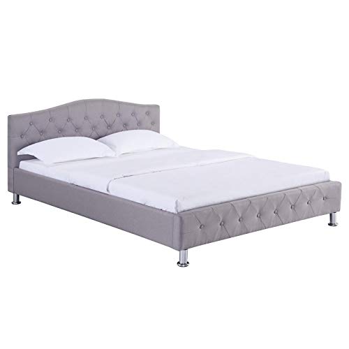 CARO-Möbel Polsterbett Biarritz Einzelbett Doppelbett Jugendbett Barockstil 140 x 200 cm mit Lattenrahmen