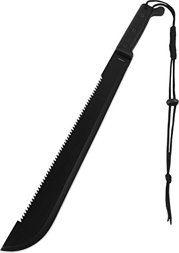 normani Bolo Machete Messer mit Sägerücken und Kunststoffscheide o. Nylonscheide Länge 59 cm, Klinge 45,5 cm Farbe Nylon-Scheide