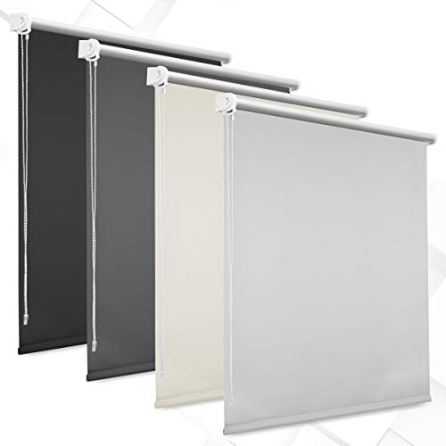 Homland Verdunkelungsrollo Rollo mit Bohren Weiß 160x175cm Thermo-Rollo zum Bohren Hitzeschutz Seitenzugrollo für den Fenster Sonnenschutz Raffrollo Verdunkelnd & Blickdicht