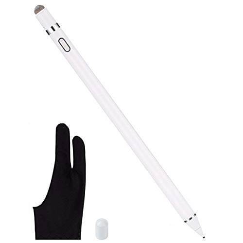 iFoxtEK aktiver Pen,wiederaufladbar Eingabestift mit Einstellbarer feiner Spitze Active Stylus Stift Pencil kompatibel für Apple ipad iPhone Samsung Huawei HP Touchscreen Tablet (Weiß)