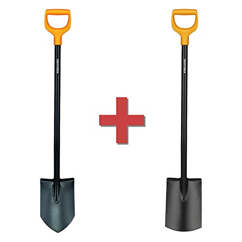 Fiskars Gartenarbeits-Set: Solid Spaten spitz und Solid Spaten rund im Vorteilspaket